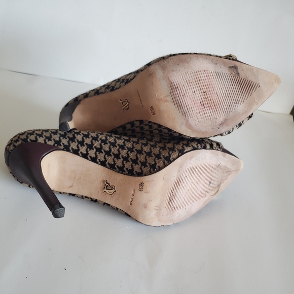 VINCE CAMUTO sz 9 STILETTO PORSPERA, BROWN HOUNDSTOOTH - Picture 10 of 16